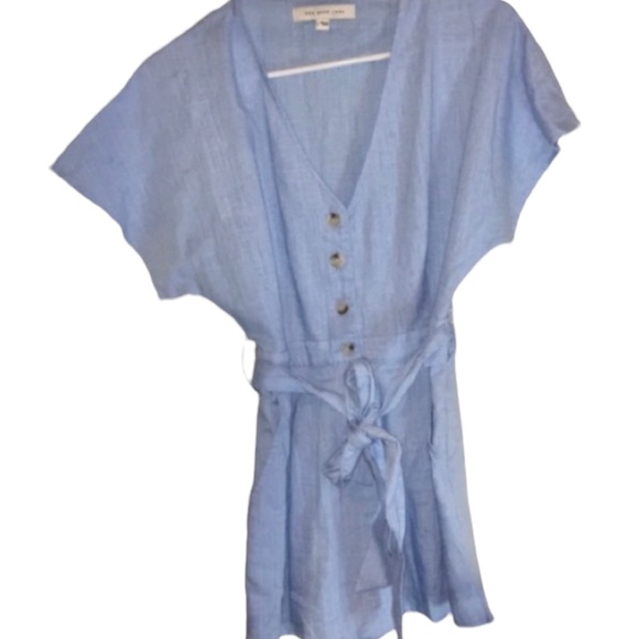 Anthropologie Blue Romper | The Good Jane | S EUC Preppy Summer Coastal Grandma - Picture 1 of 6
